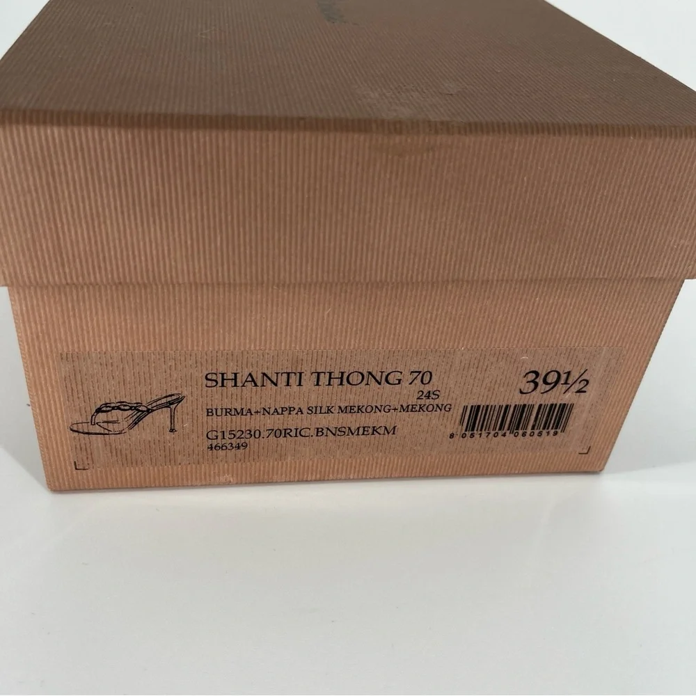 Gianvito Rossi Shanti Thong 70 Sandals Gold Jeweled Size 9 - Picture 14 of 14
